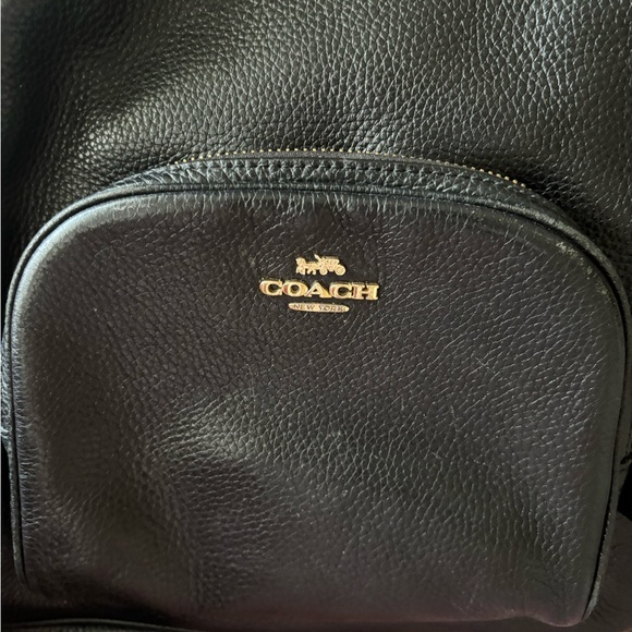 Coach Black Pebbled Leather Backpack with Dome Shape - Picture 2 of 11